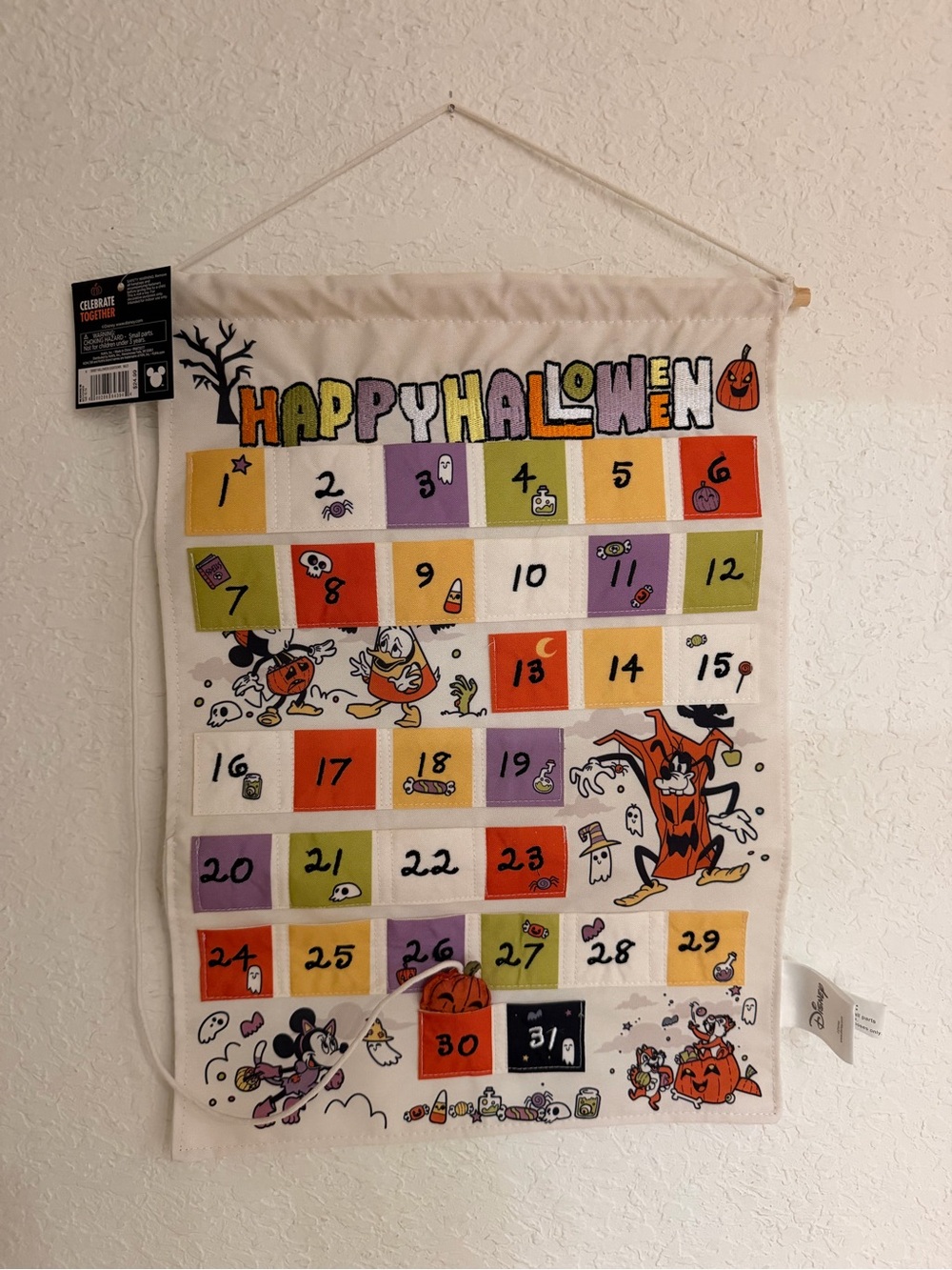 Disney Halloween Countdown Tapestry - Orange, Purple, Green, Black, White